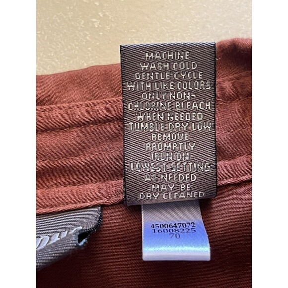 Chicos Additions Brown Button Up Long Sleeve Casual Rodeo Preppy Blouse 2 L - Picture 7 of 9